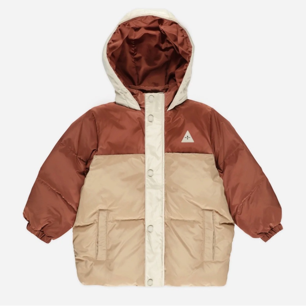 Rylee and Cru Ski Puffer Jacket || Brick Color Block - Picture 1 of 2